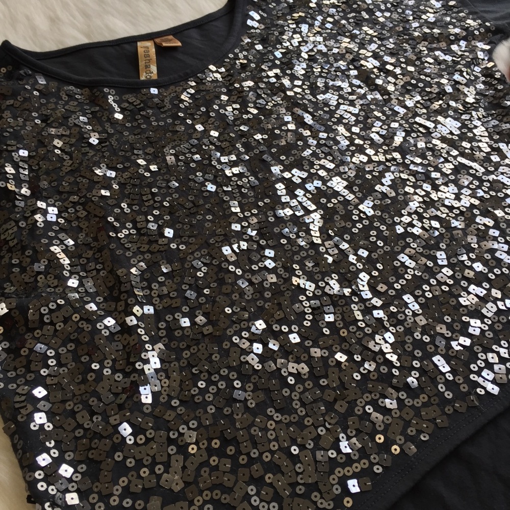Sequin Long Sleeve Slouchy Shirt - Picture 6 of 8